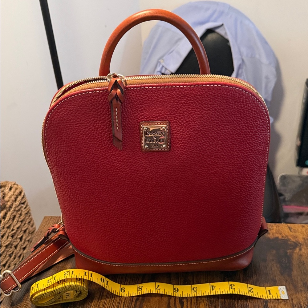 Dooney & Bourke Red and Brown Leather Backpack